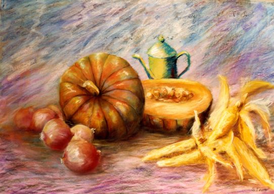 VCat. 341 Bodegon con Calabaza pastel 105x75